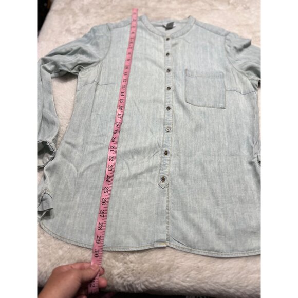 Soft Surroundings Womens Light Wash Denim Button-Up Tunic Top size large - Picture 5 of 5